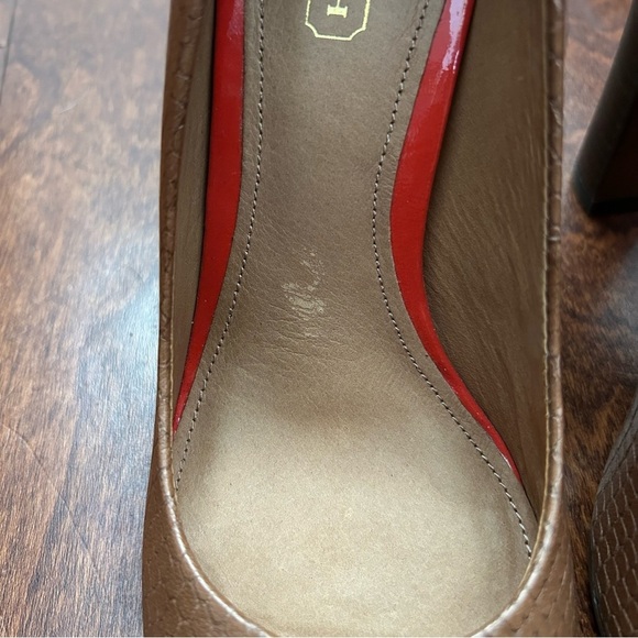 Coach Brown Snakeskin Textured Women's Pumps, Size 6 - Picture 14 of 16